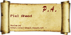 Plel Ahmed névjegykártya